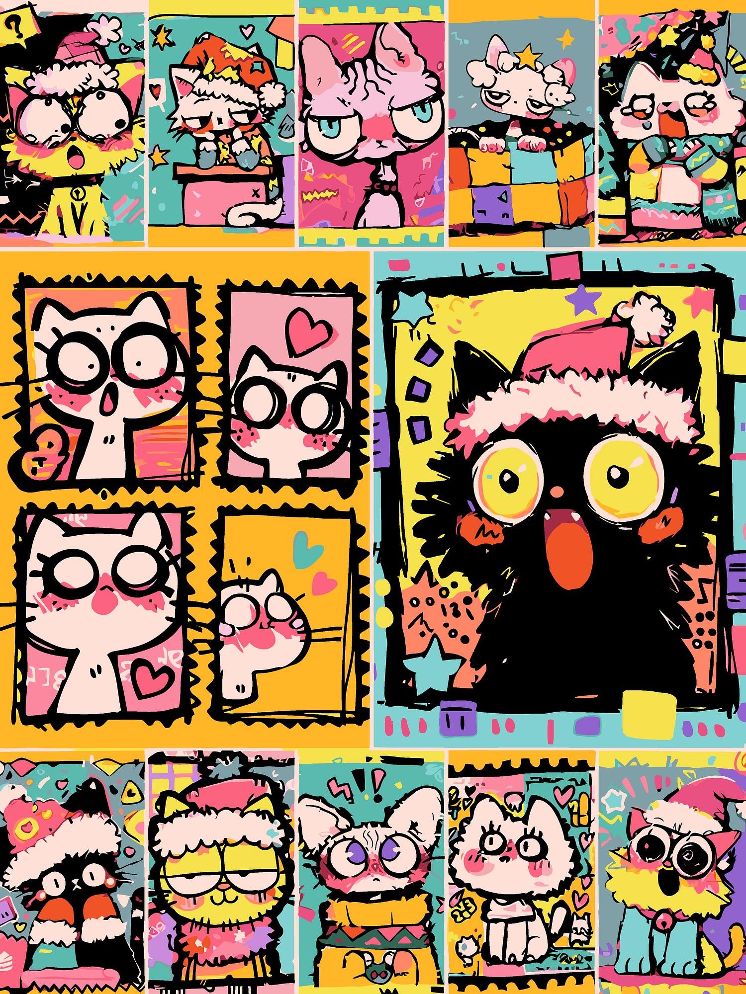 Kawaii Cat Comic | Paint By Numbers Kit