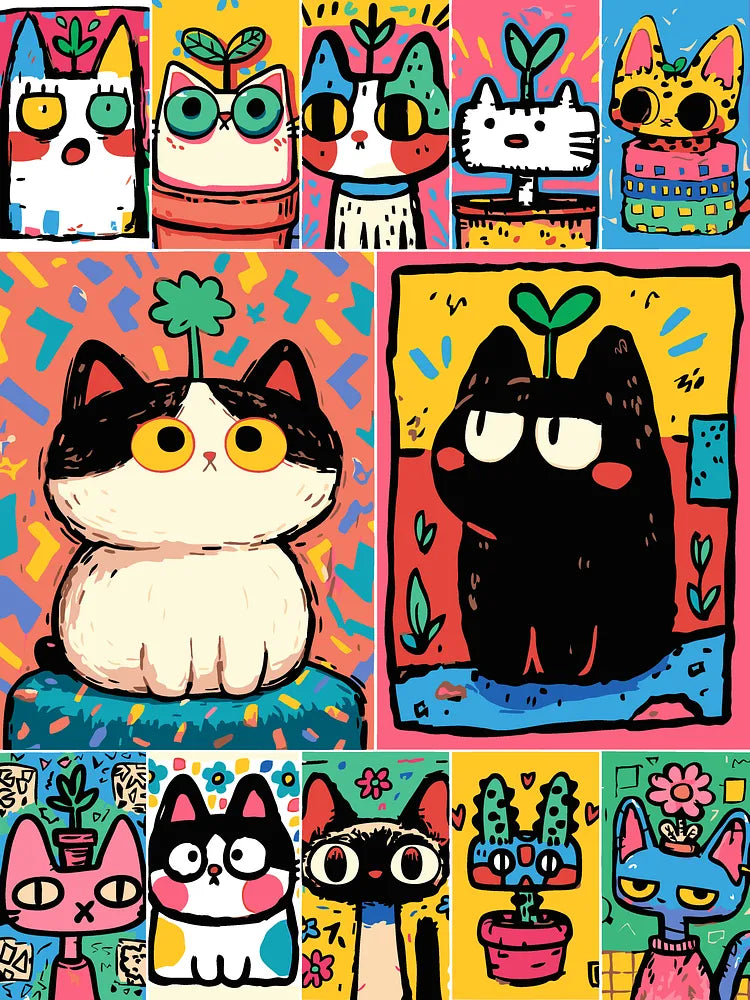 Colorful Cat Collection | Paint By Numbers Kit
