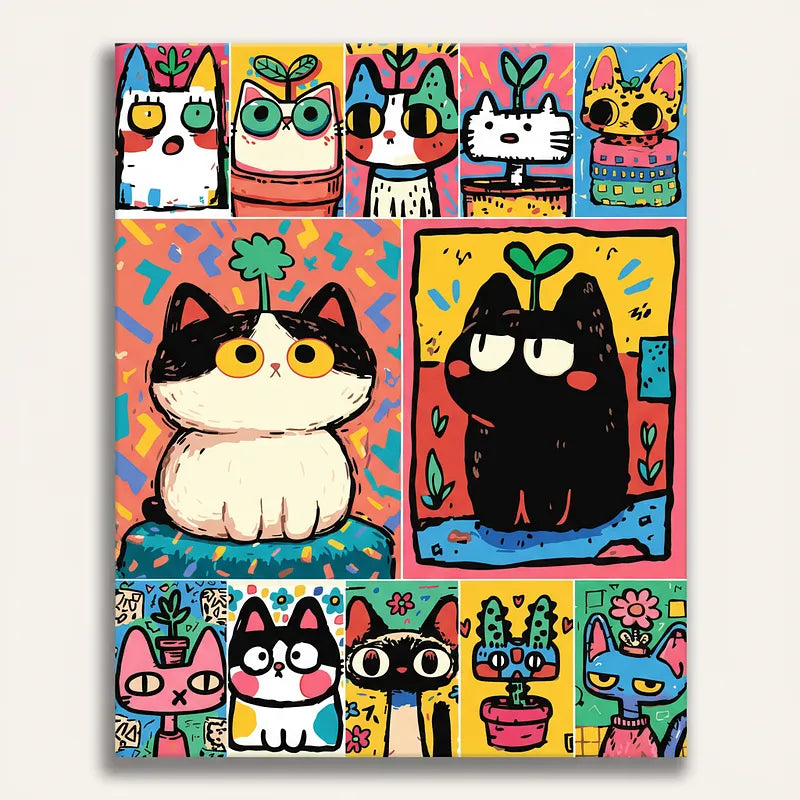 Colorful Cat Collection | Paint By Numbers Kit