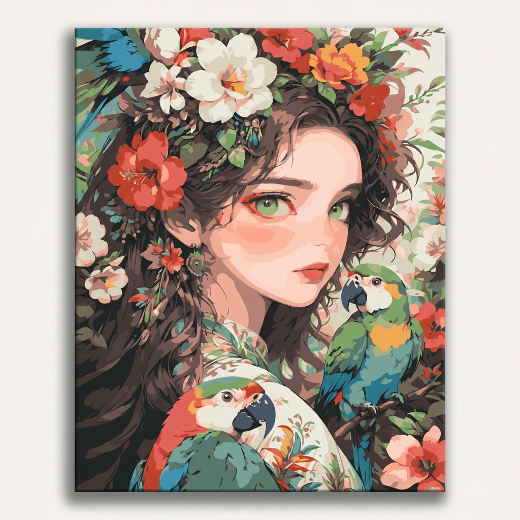 Tropical Floral Birds | Paint By Numbers Kit