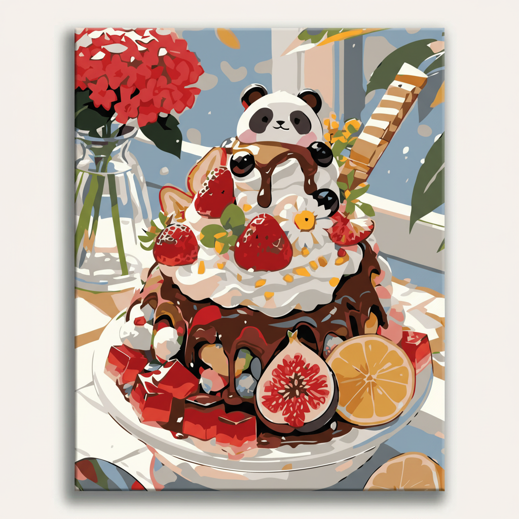 Panda Dessert Delight | Paint By Numbers Kit