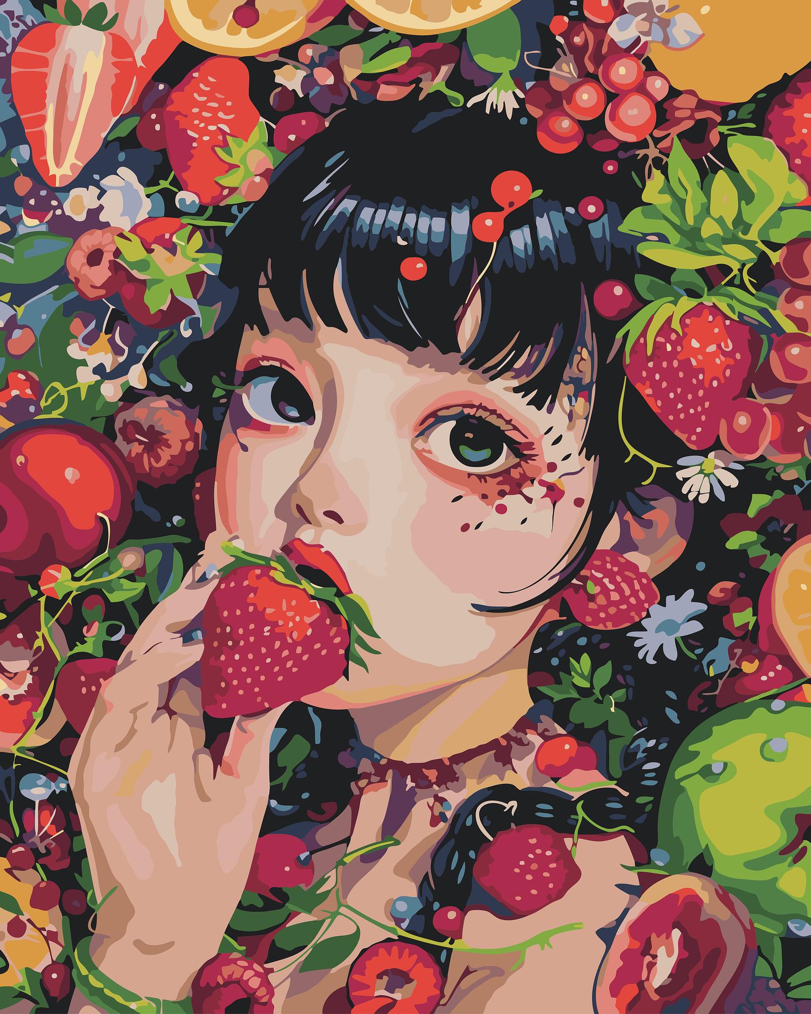 Fruit Girl Portrait | Paint By Numbers Kit