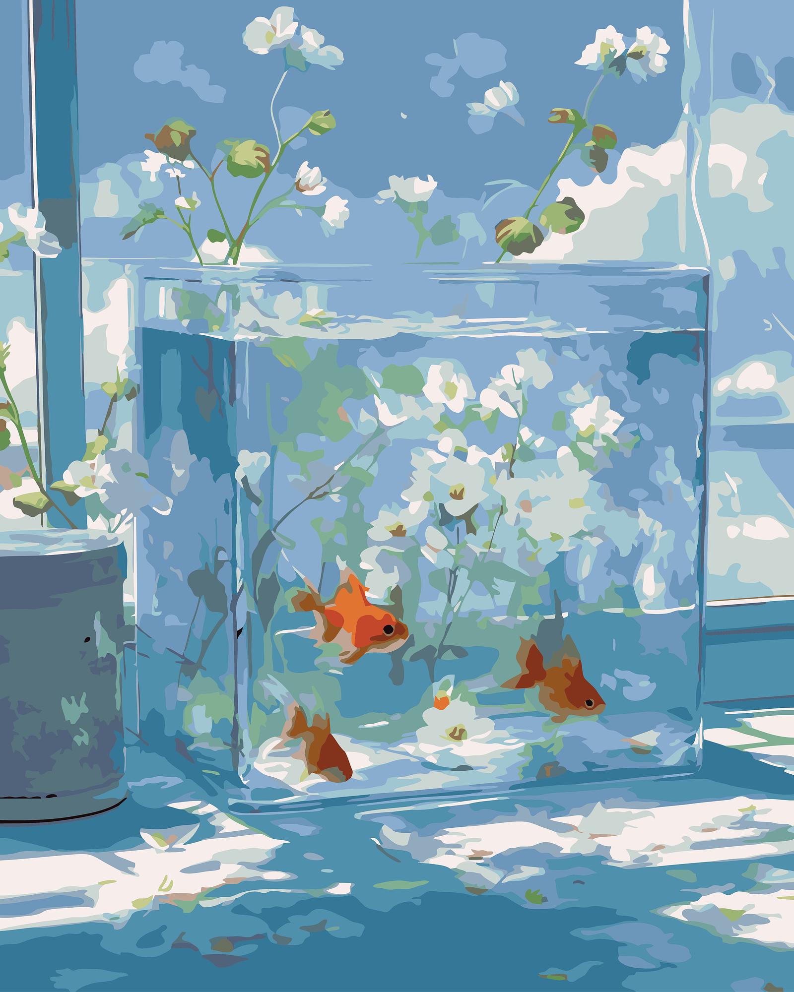 Goldfish Garden Aquarium | Paint By Numbers Kit