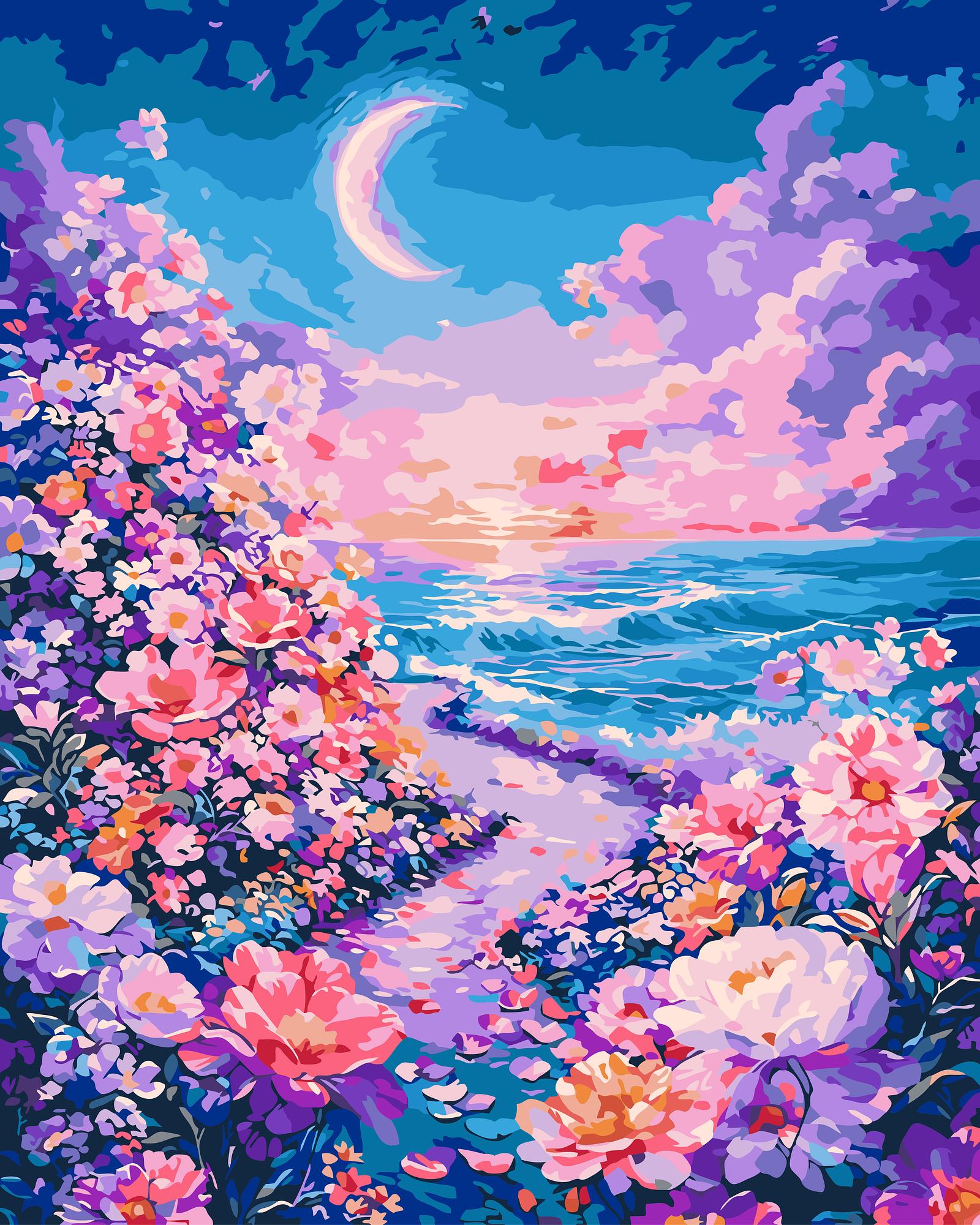 Moonlit Floral Paradise | Paint By Numbers Kit
