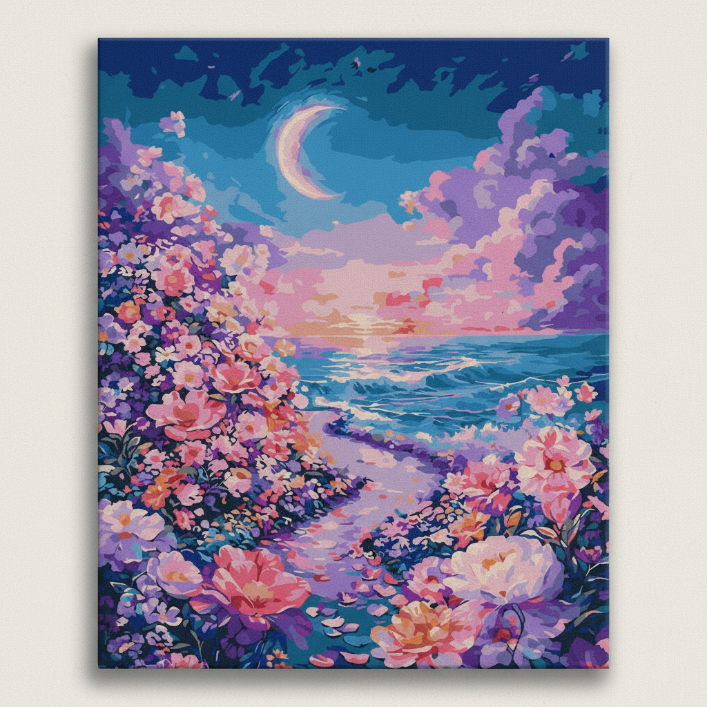 Moonlit Floral Paradise | Paint By Numbers Kit