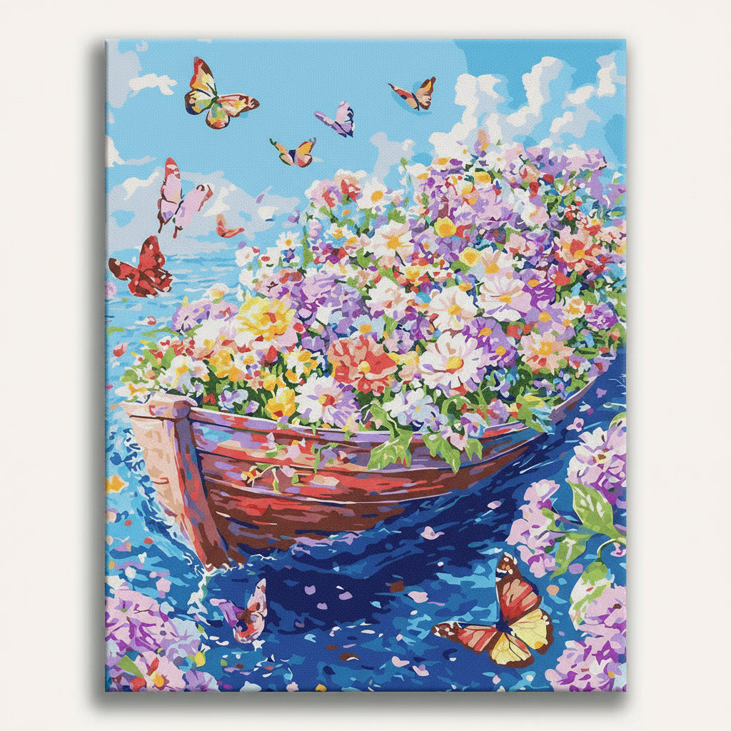 Boat Garden Paradise | Paint By Numbers Kit