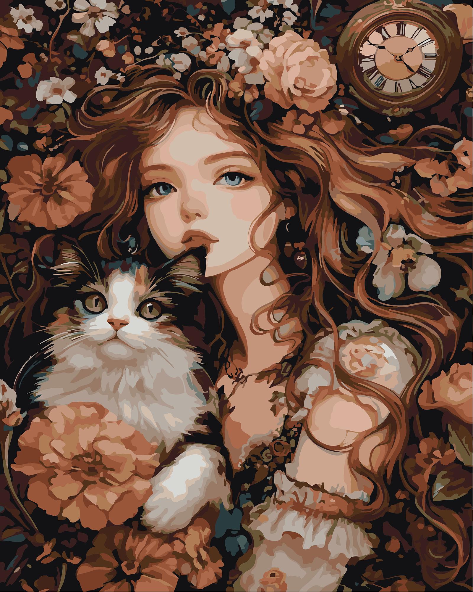 Victorian Lady Cat | Paint By Numbers Kit