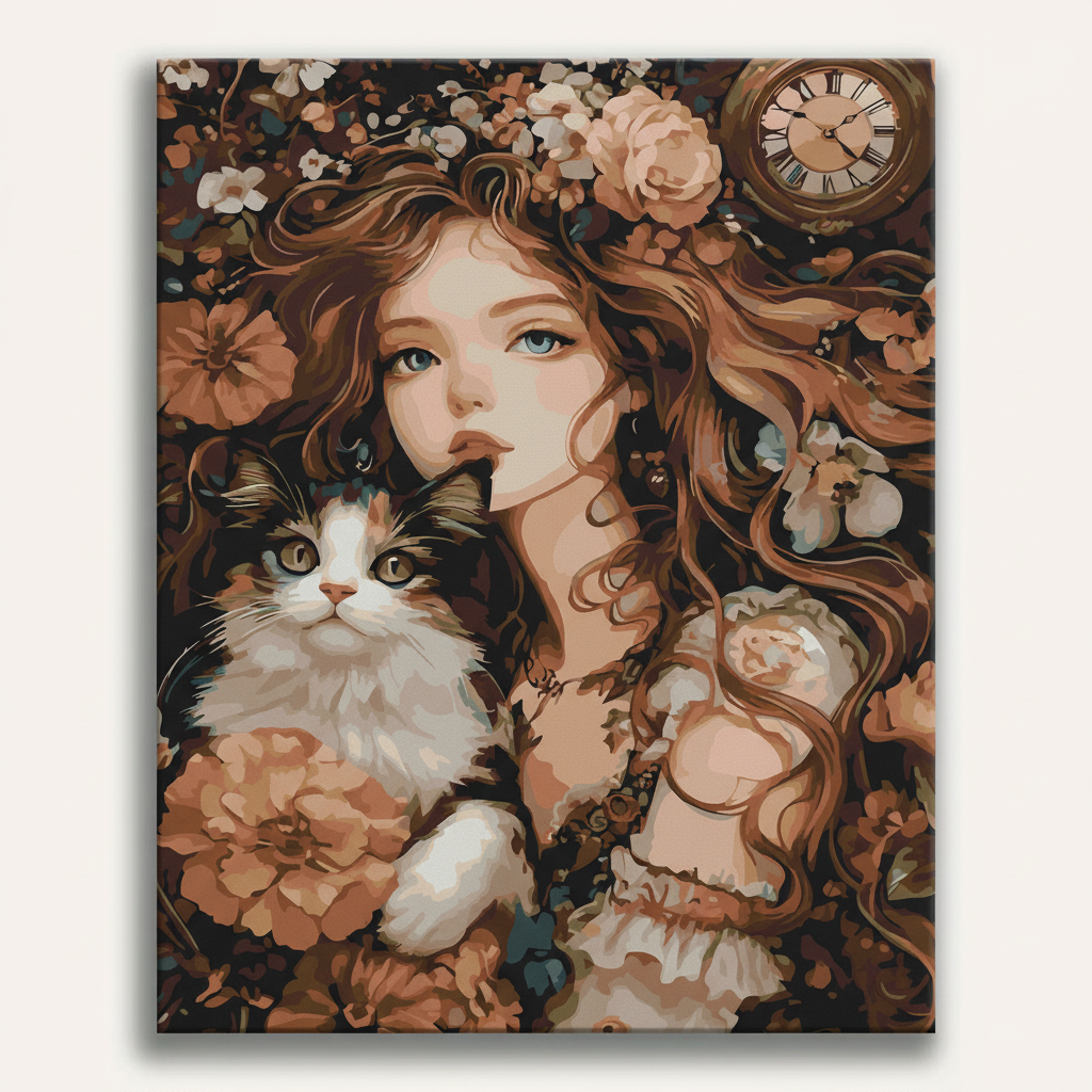 Victorian Lady Cat | Paint By Numbers Kit