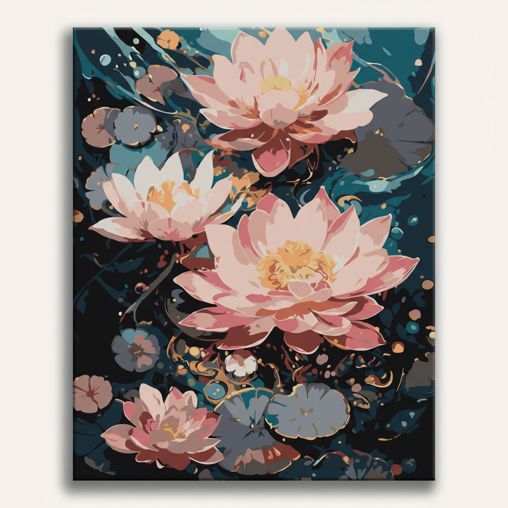 Lotus Water Garden | Paint By Numbers Kit