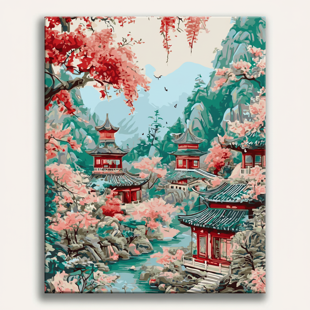 Japanese Temple Garden | Paint By Numbers Kit