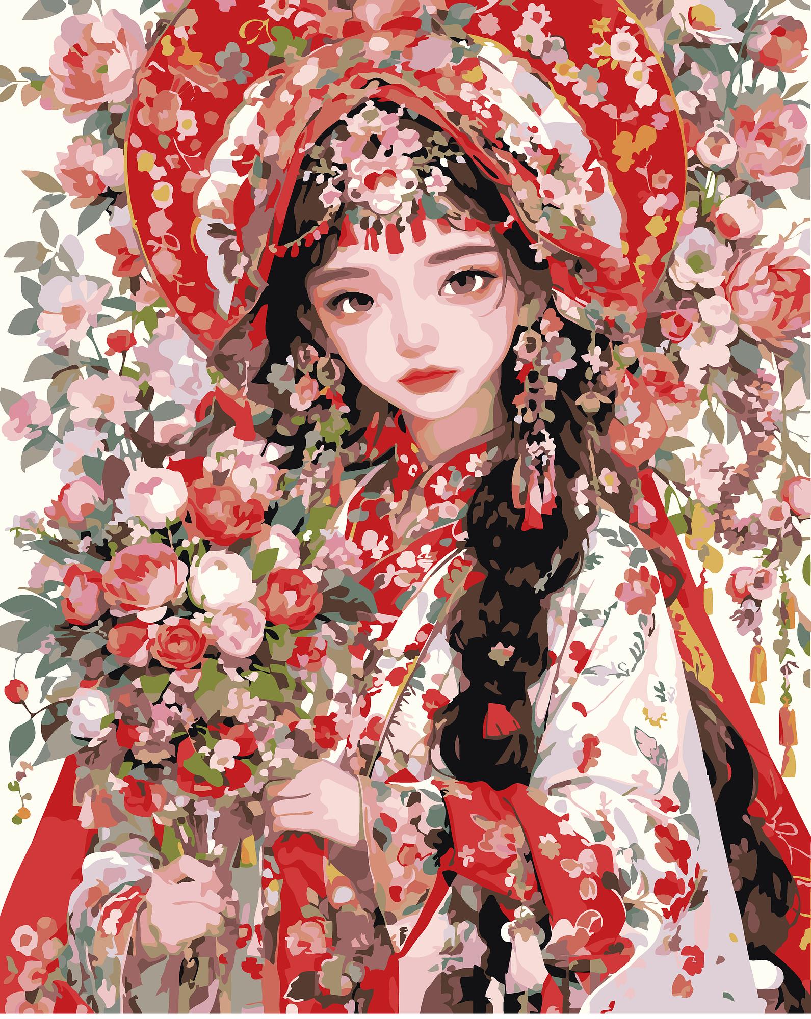 Floral Beauty Portrait | Paint By Numbers Kit
