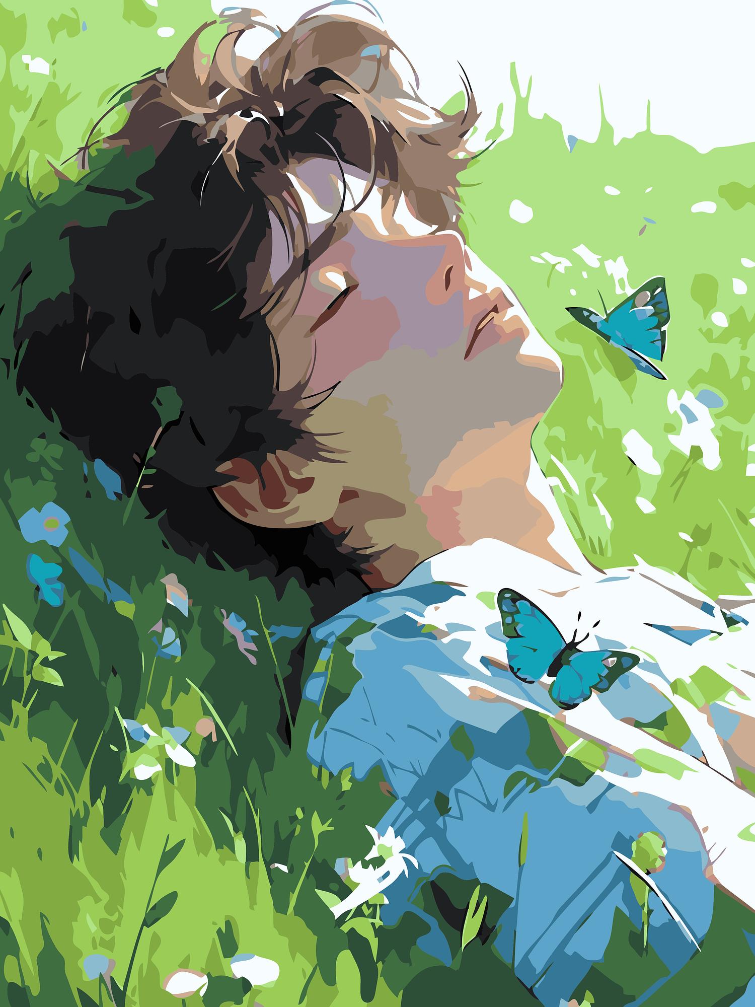 Butterfly Garden Portrait | Paint By Numbers Kit