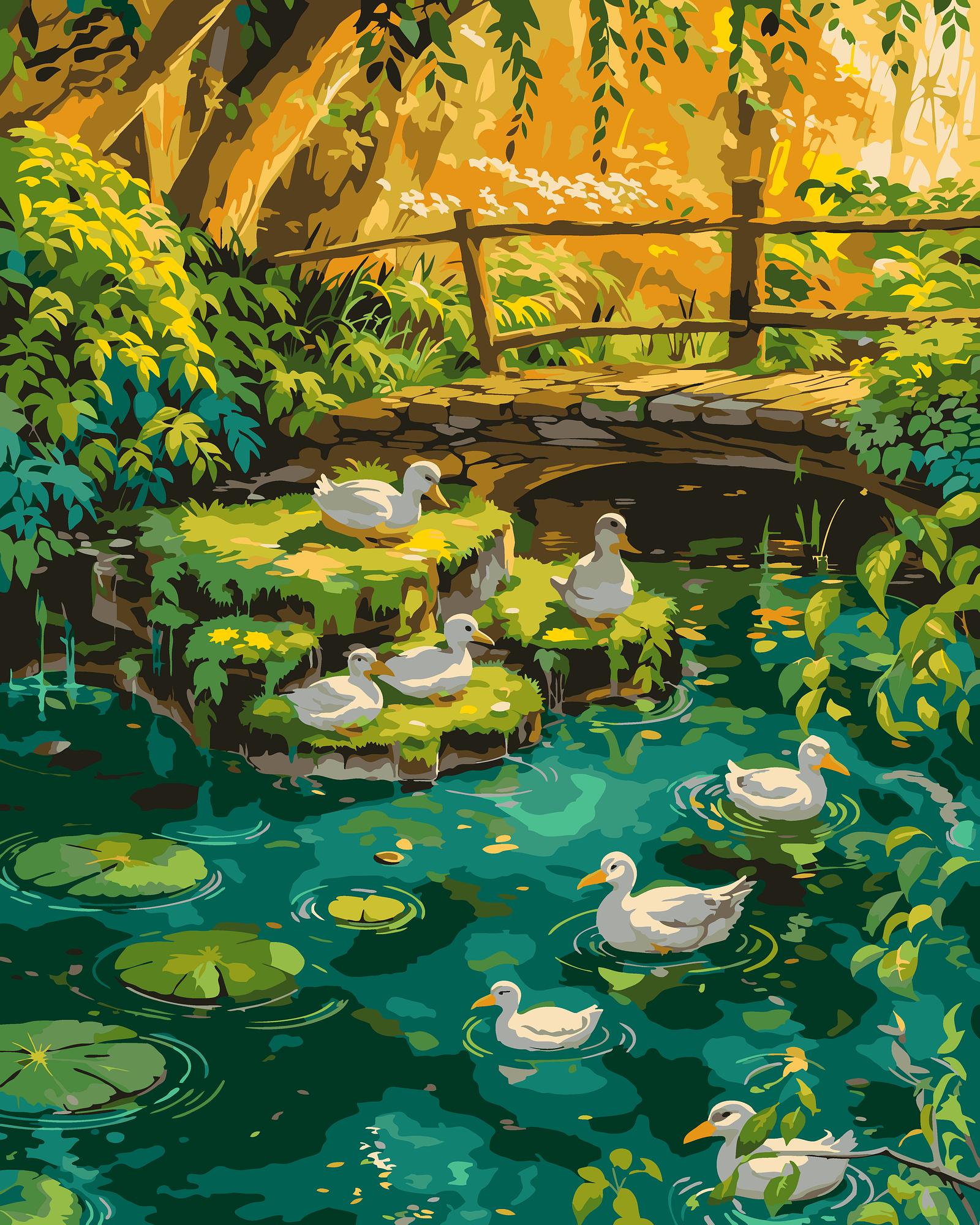 Duck Pond Paradise | Paint By Numbers Kit