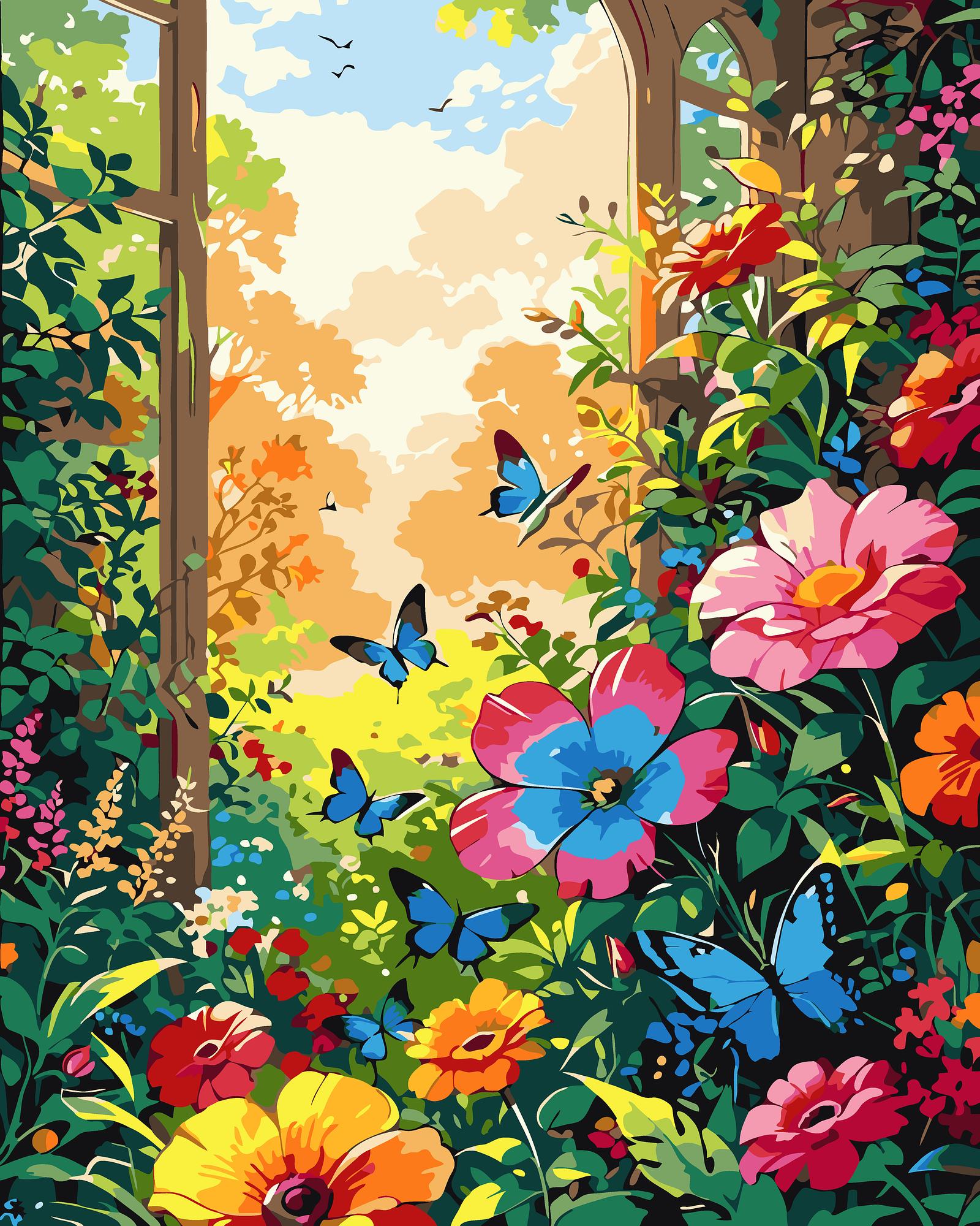 Garden Window Butterflies | Paint By Numbers Kit