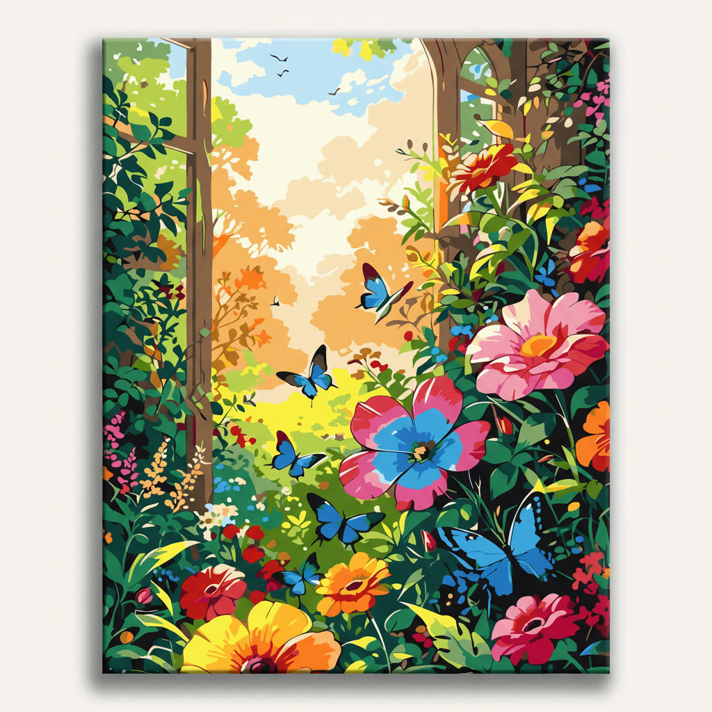 Garden Window Butterflies | Paint By Numbers Kit