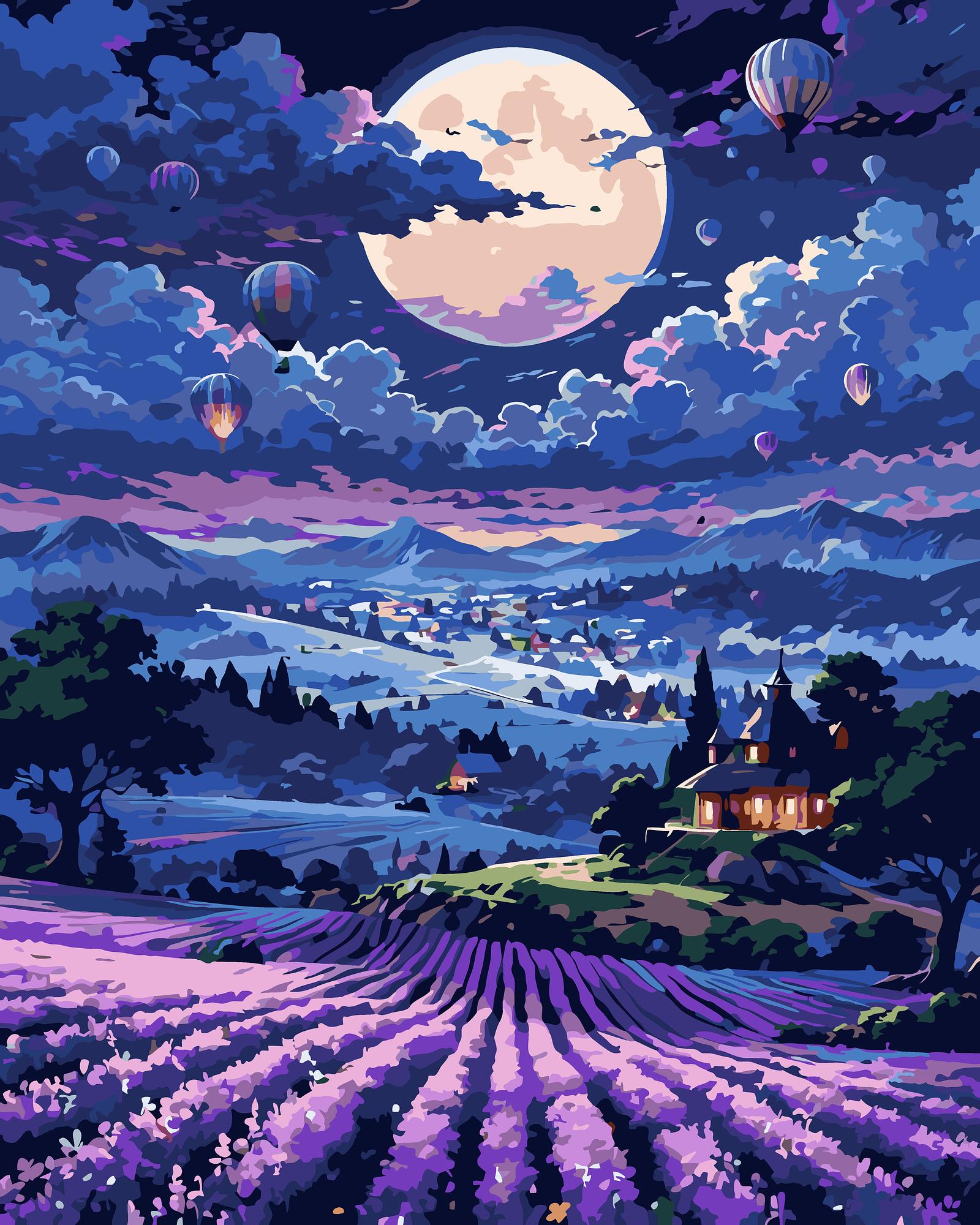 Moonlit Balloon Fields | Paint By Numbers Kit