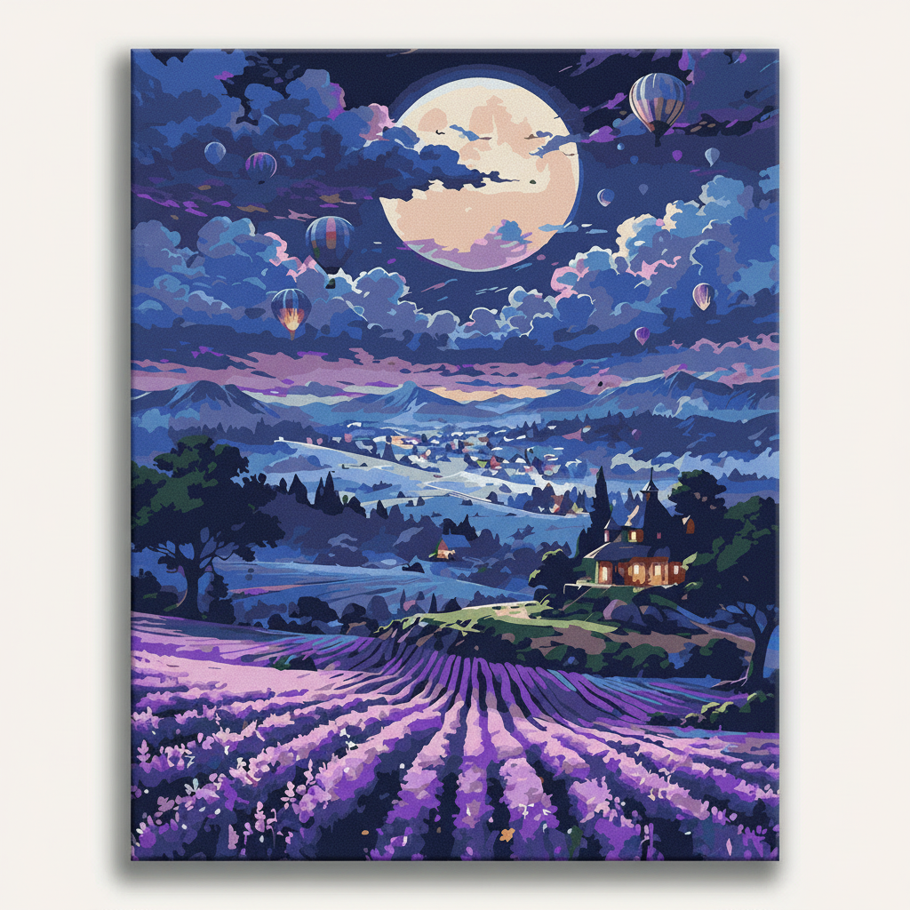 Moonlit Balloon Fields | Paint By Numbers Kit