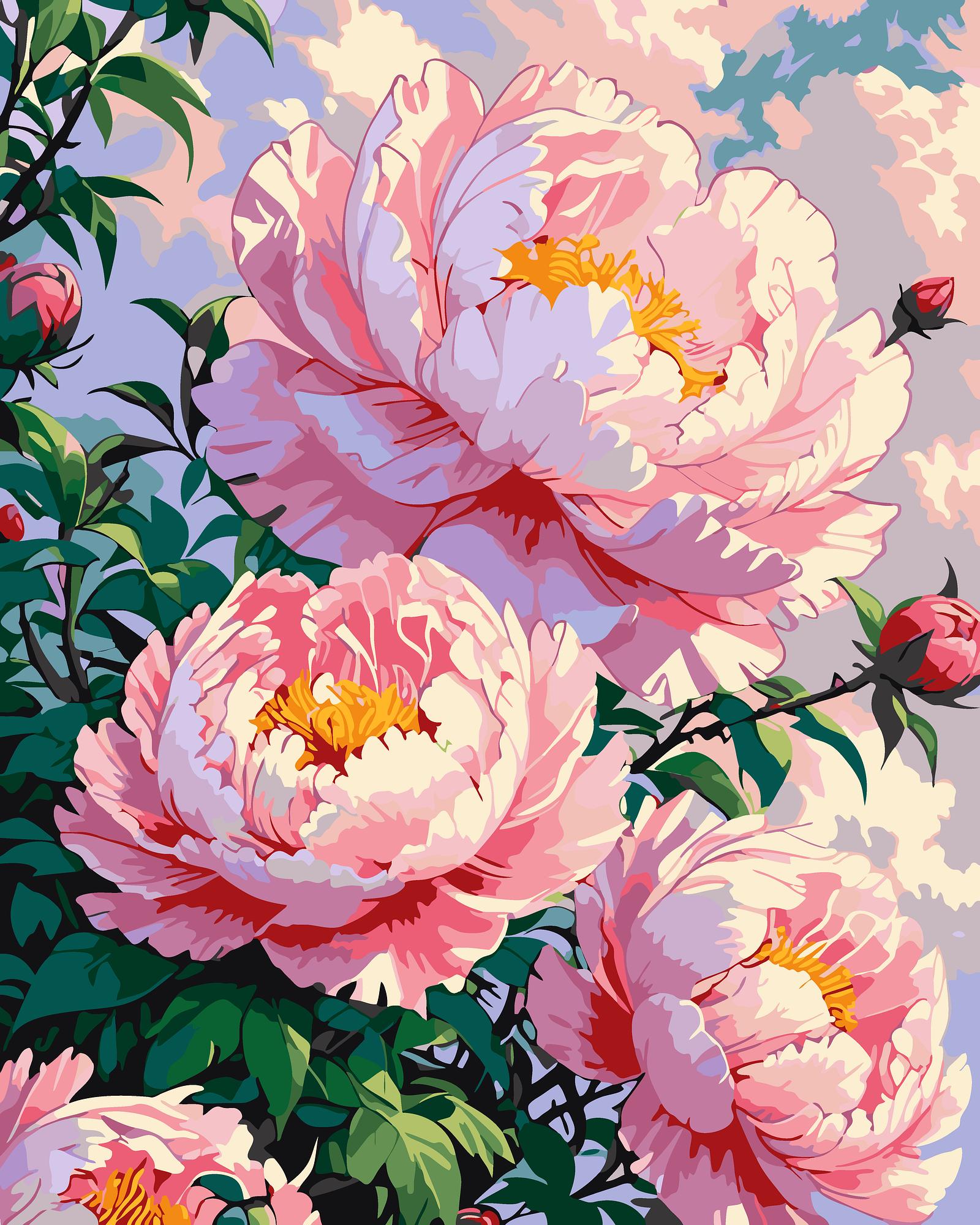 Peony Garden Painting | Paint By Numbers Kit