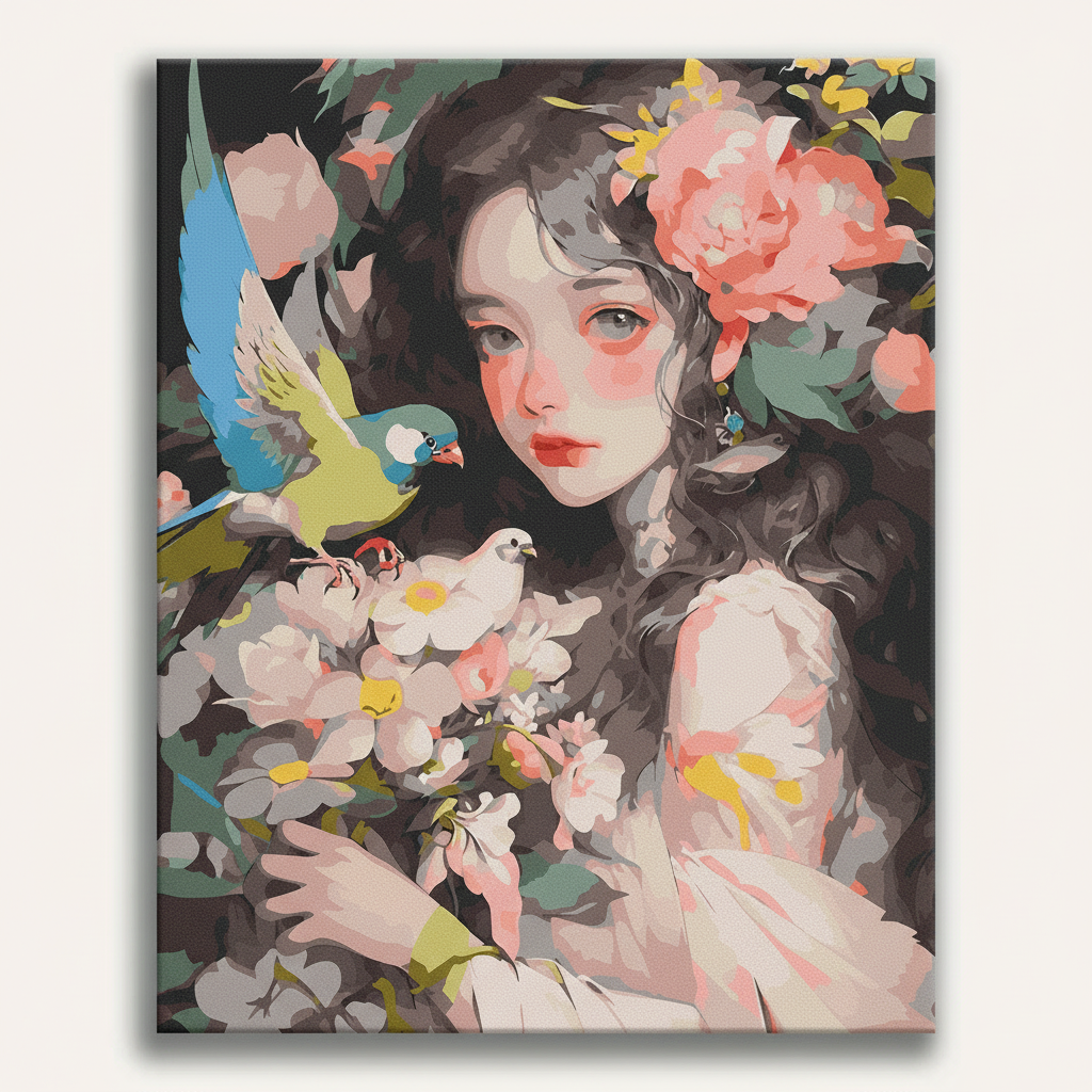 Floral Girl Paradise | Paint By Numbers Kit