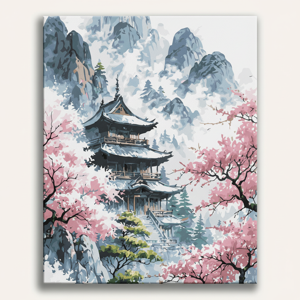 Japanese Temple Pagoda | Paint By Numbers Kit