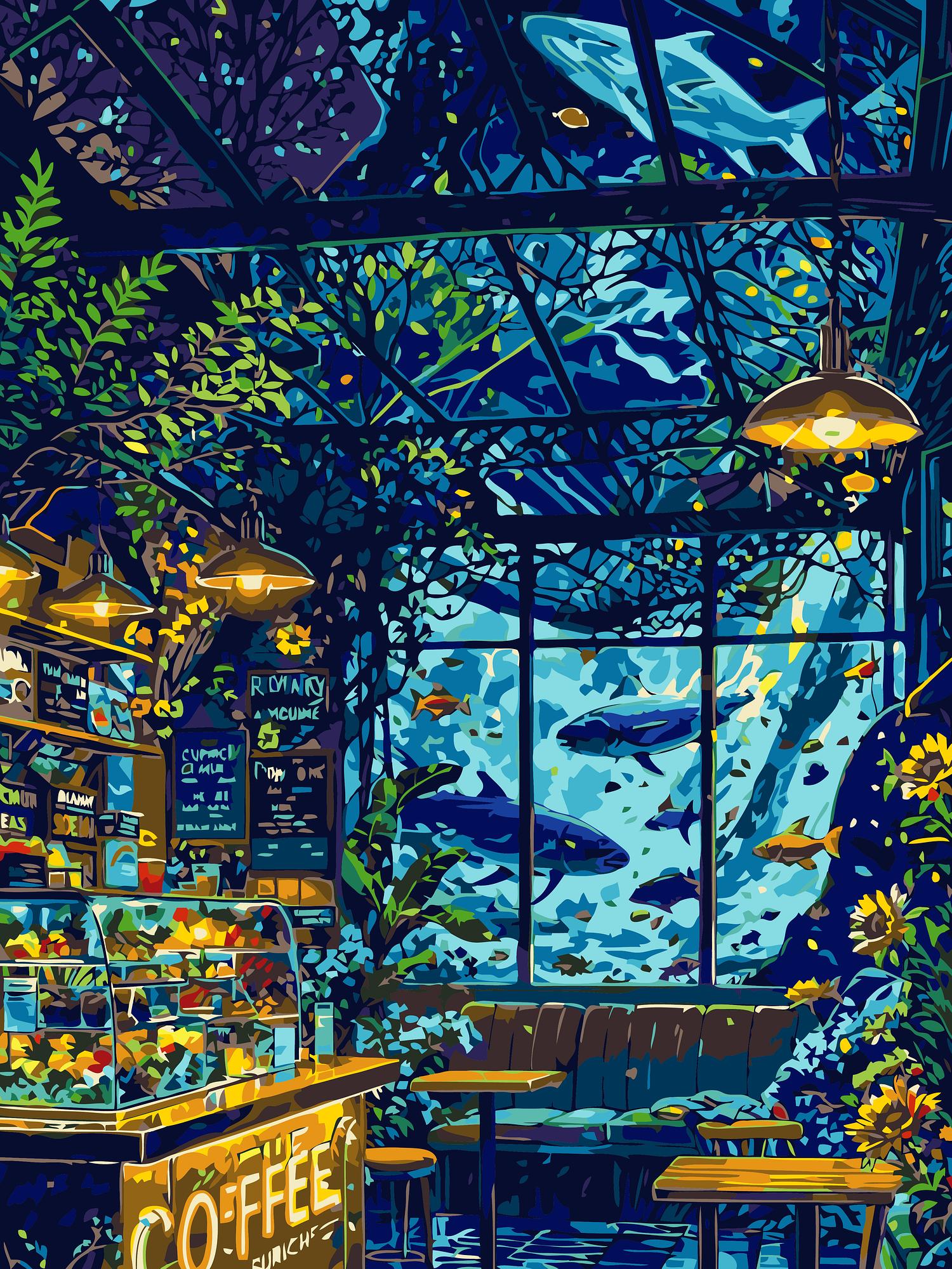 Underwater Cafe Kit | Paint By Numbers Kit