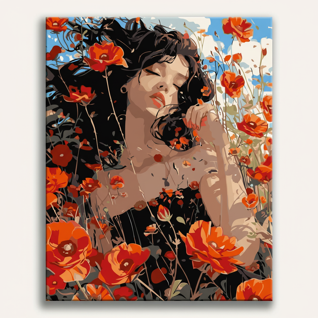 Poppy Field Portrait | Paint By Numbers Kit