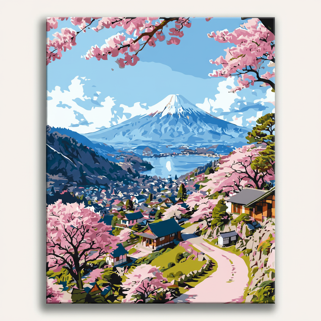 Mount Fuji Sakura | Paint By Numbers Kit