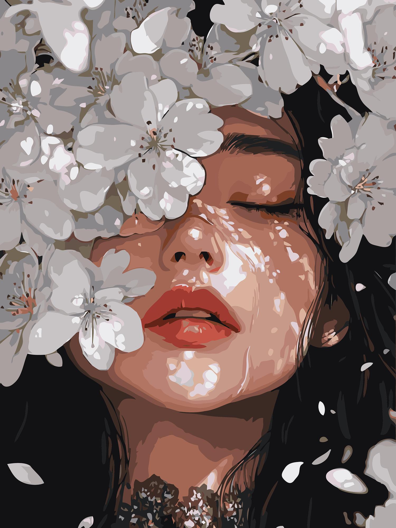 Floral Beauty Portrait | Paint By Numbers Kit