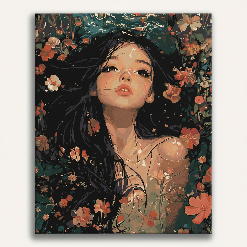 Underwater Floral Portrait | Paint By Numbers Kit