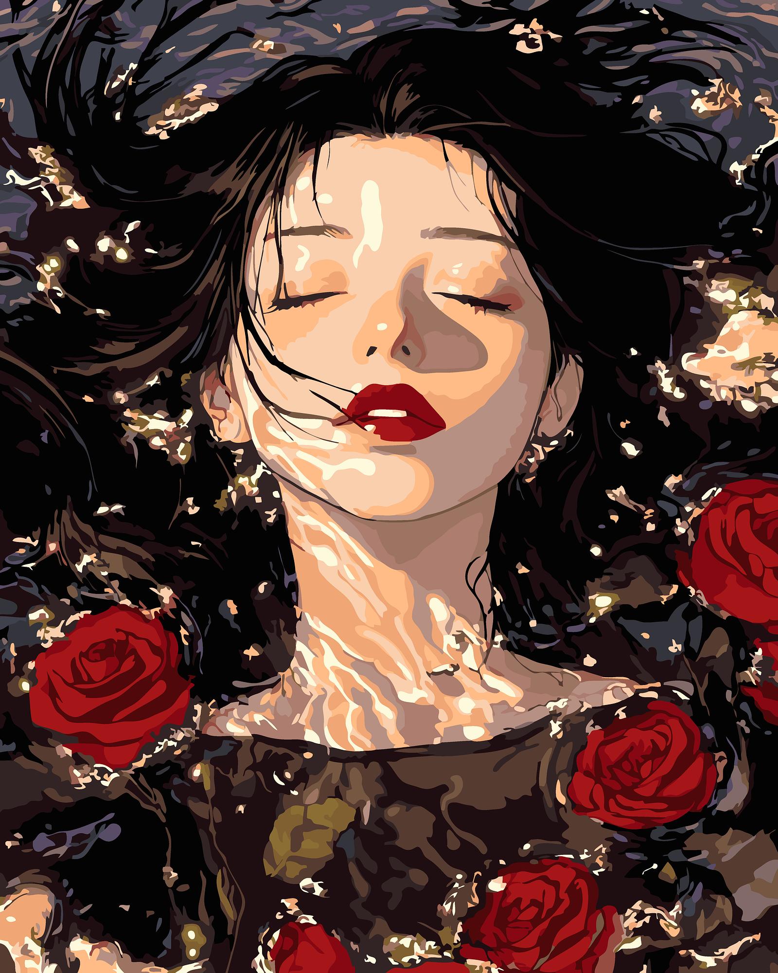 Woman Rose Portrait | Paint By Numbers Kit