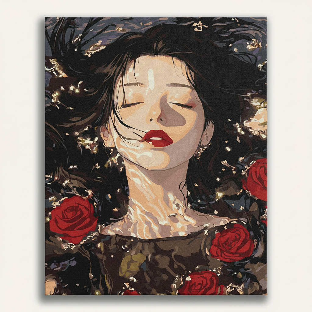 Woman Rose Portrait | Paint By Numbers Kit