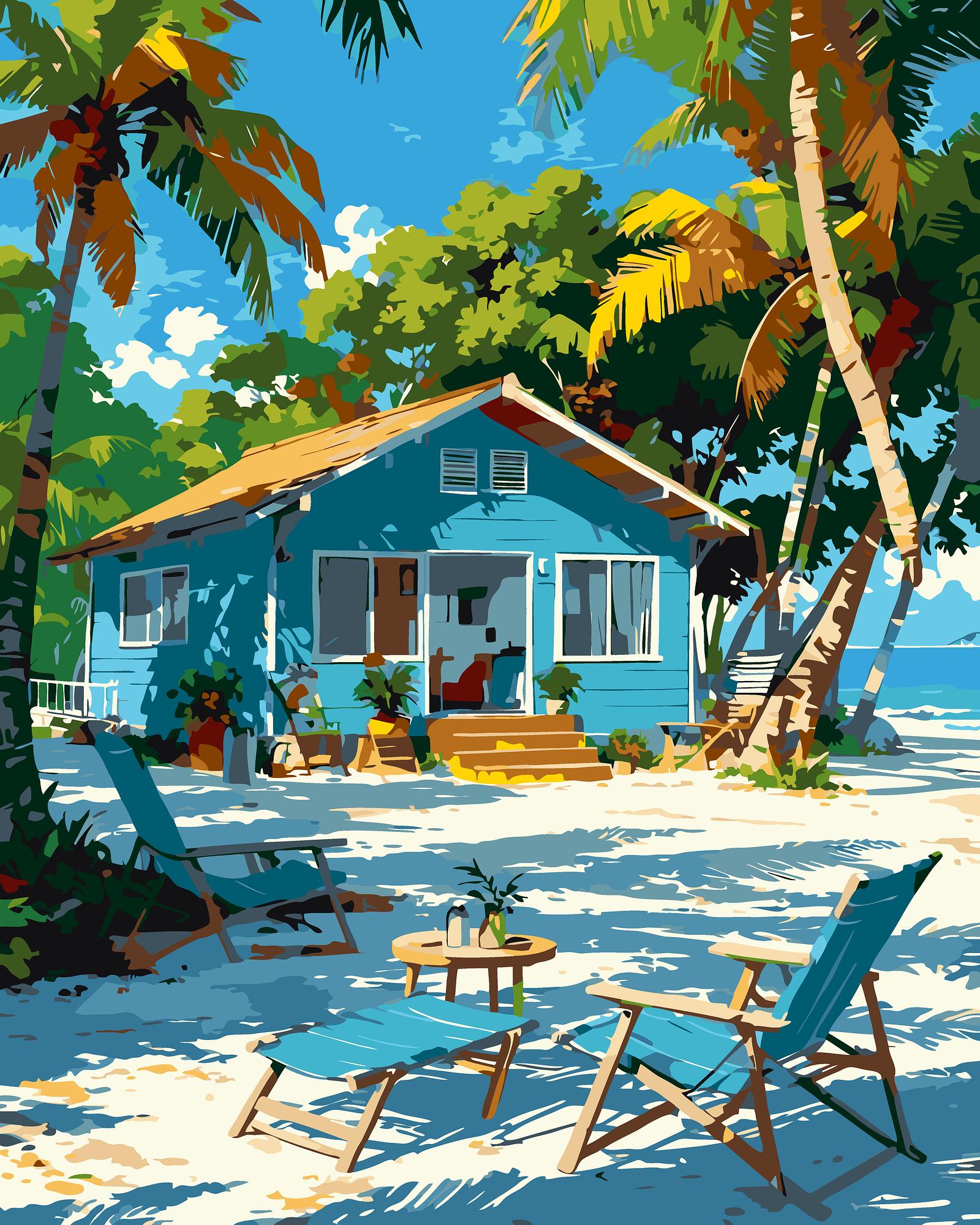 Tropical Beach House | Paint By Numbers Kit