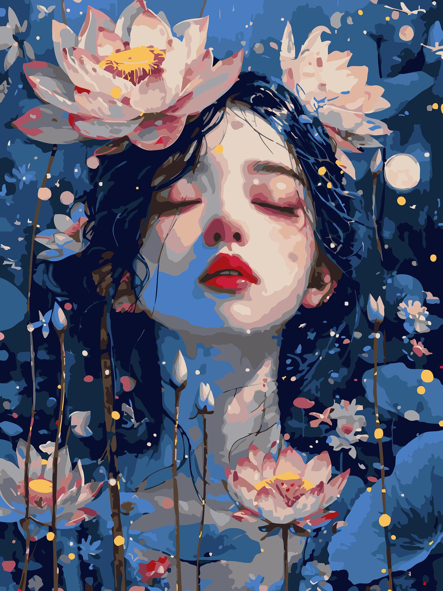 Lotus Dreams Portrait | Paint By Numbers Kit