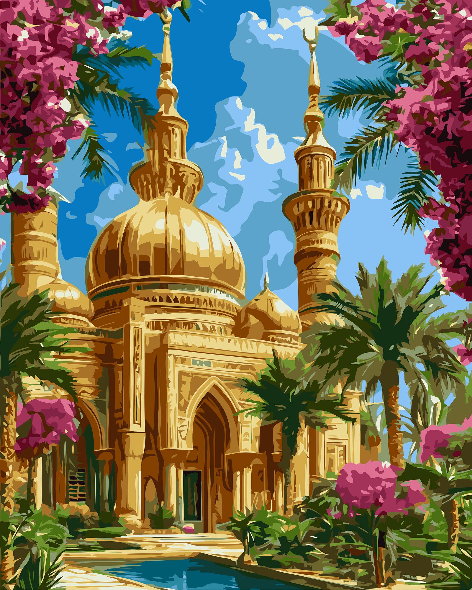 Golden Mosque Paradise | Paint By Numbers Kit