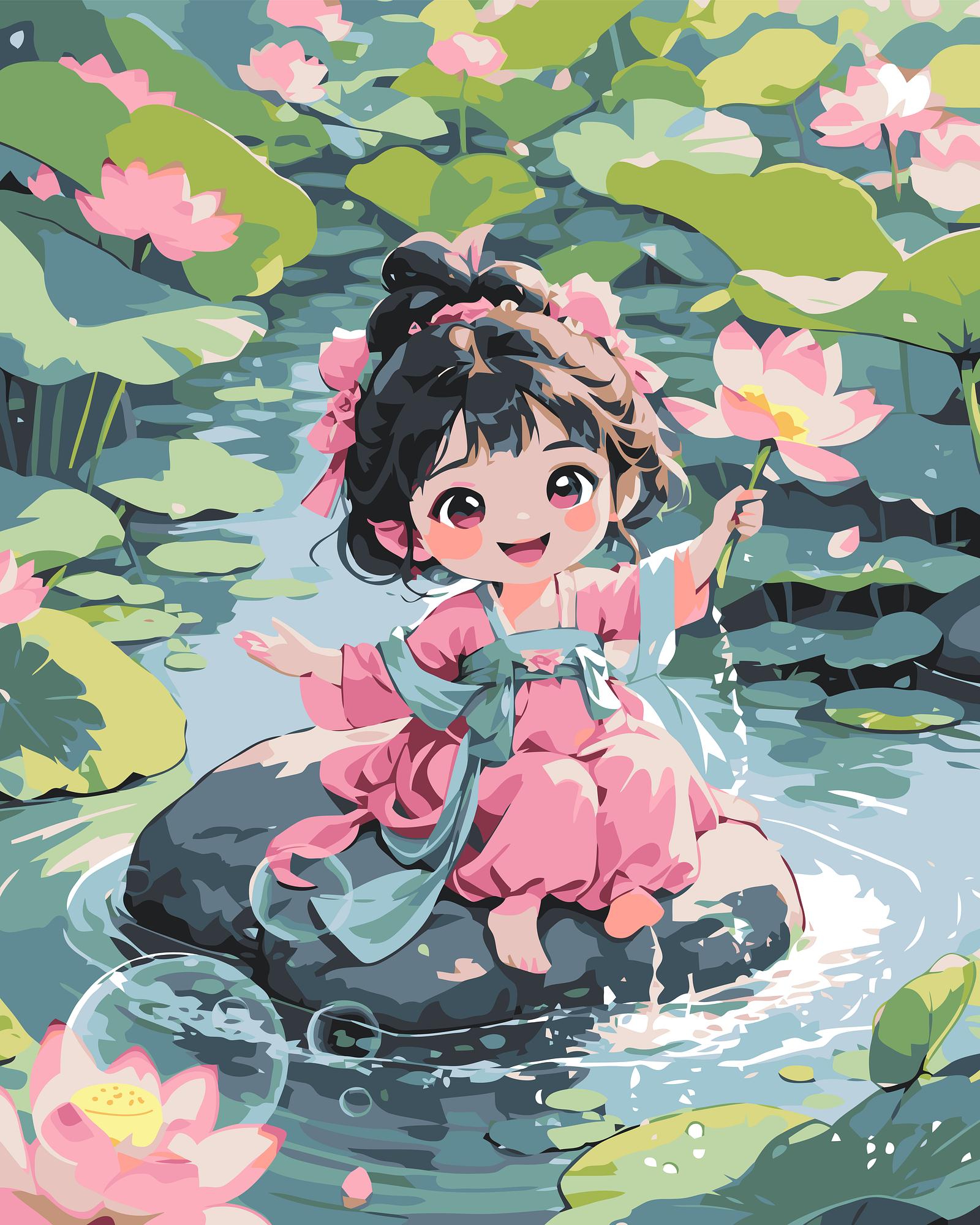 Lotus Girl Kit | Paint By Numbers Kit