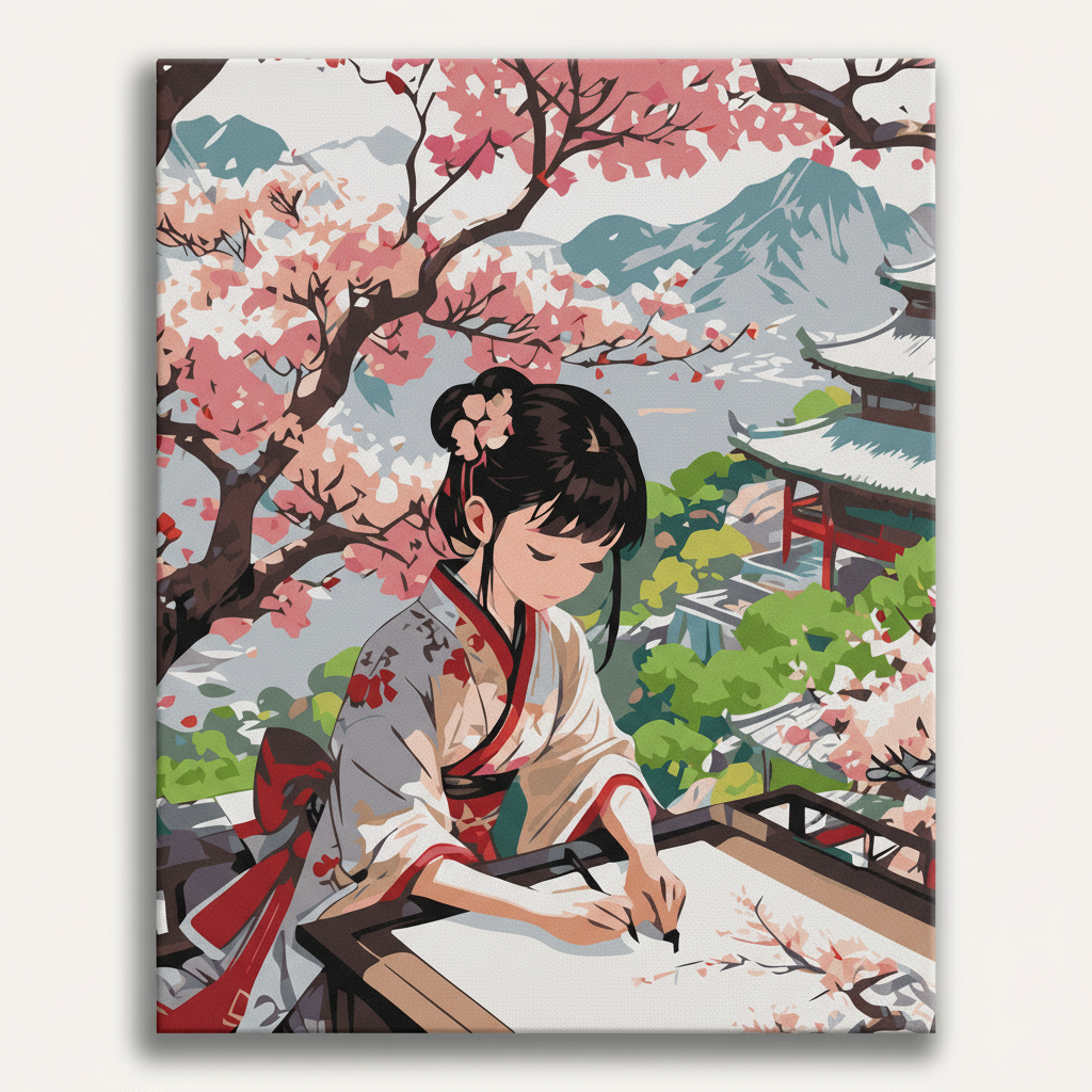 Cherry Blossom Artist | Paint By Numbers Kit