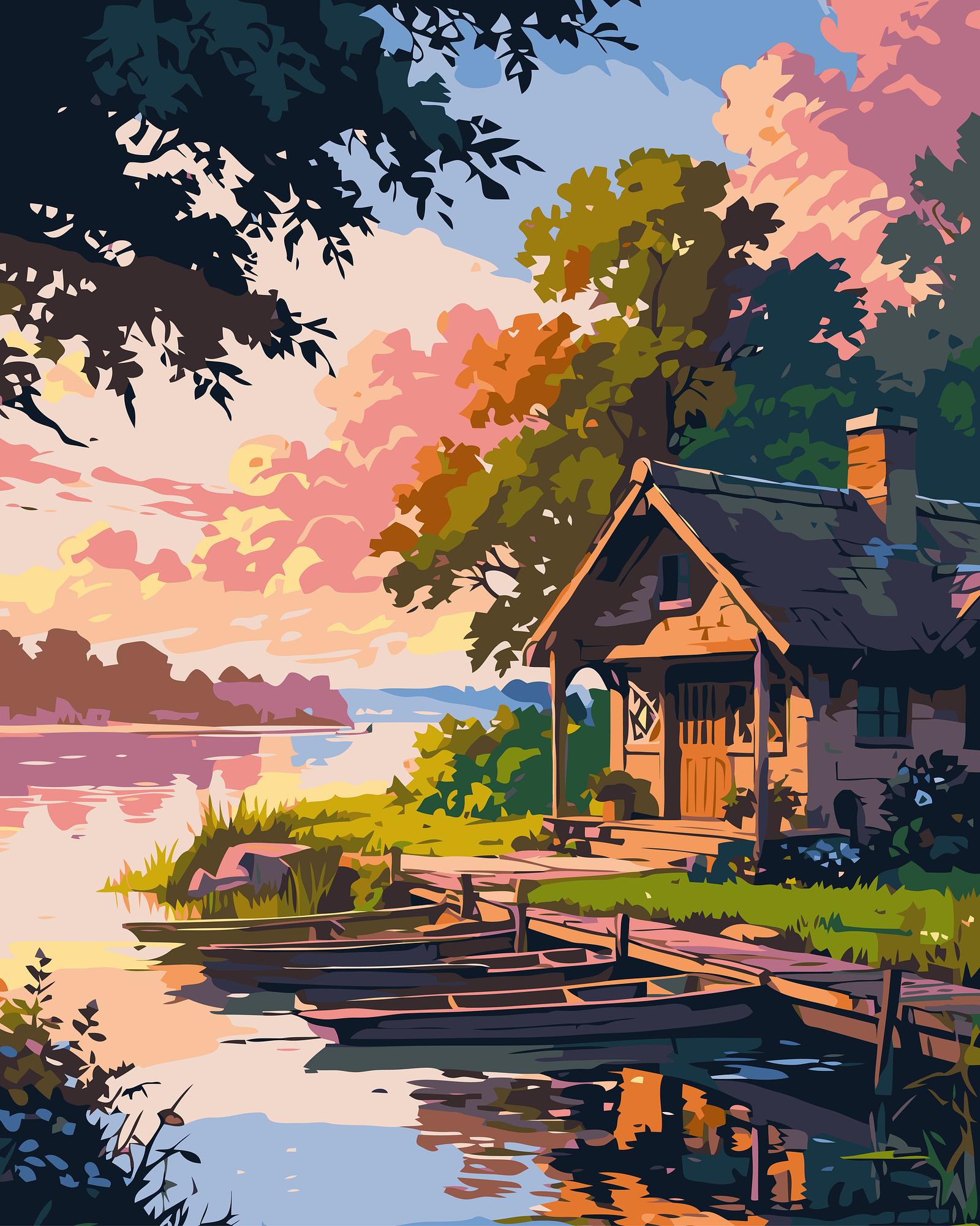 Lakeside Cottage Kit | Paint By Numbers Kit