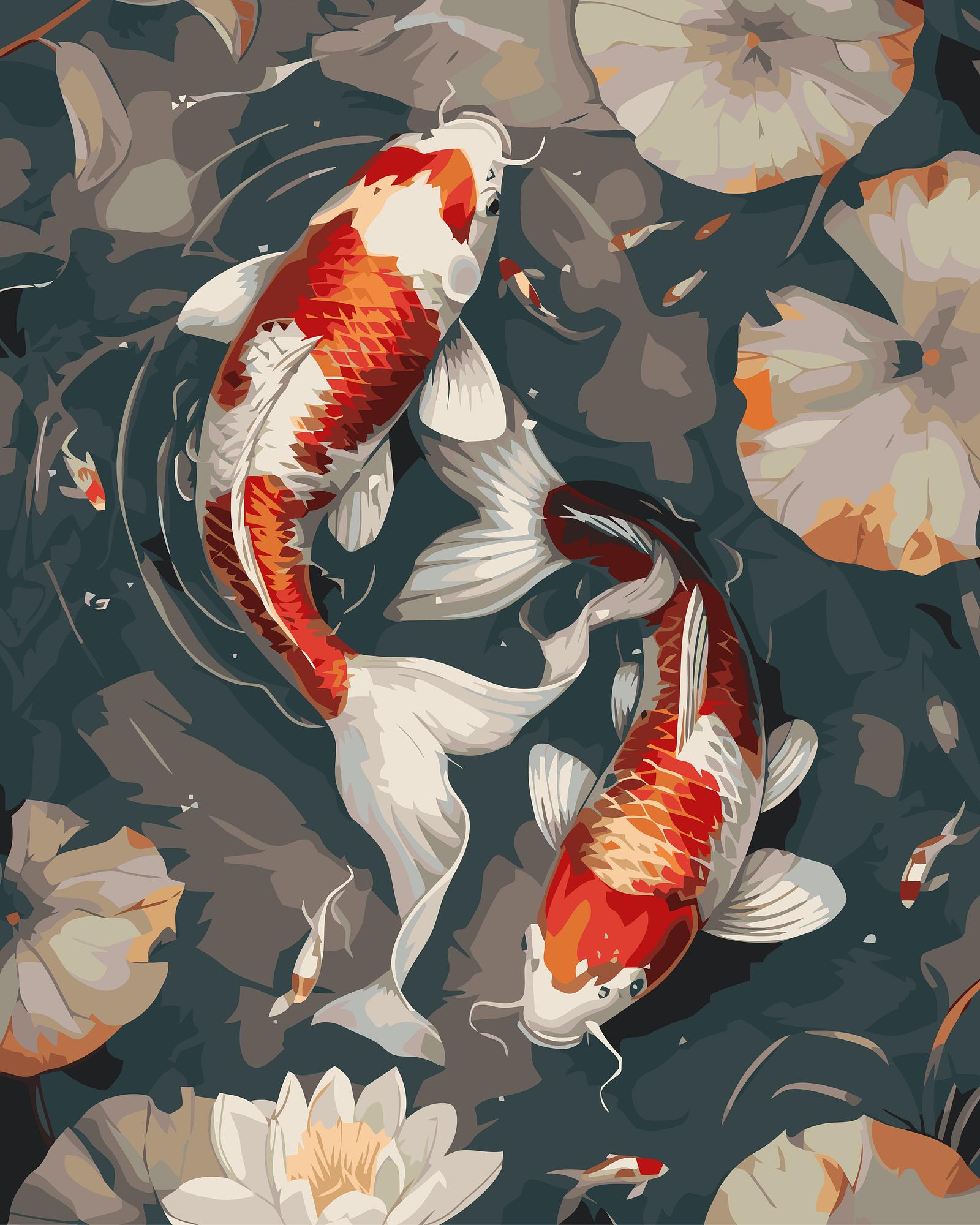 Koi Fish Pond | Paint By Numbers Kit