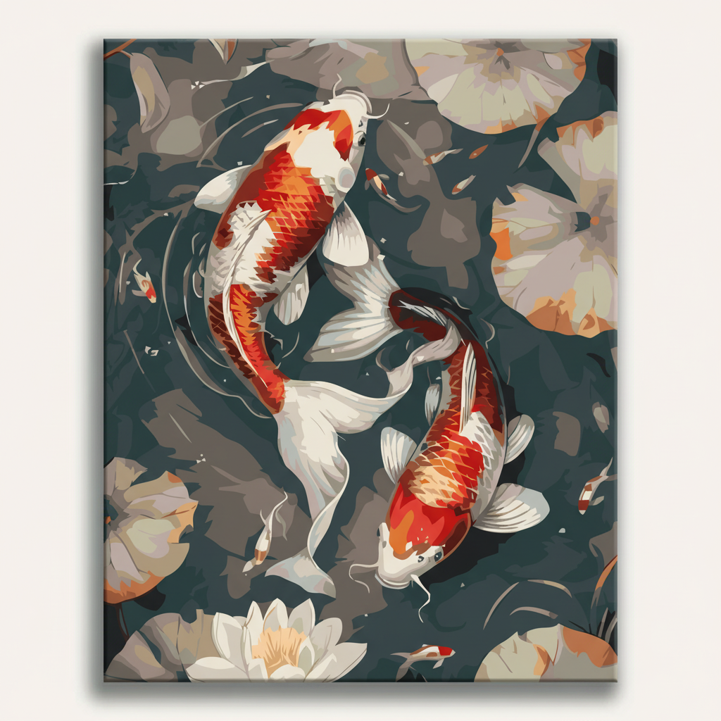 Koi Fish Pond | Paint By Numbers Kit