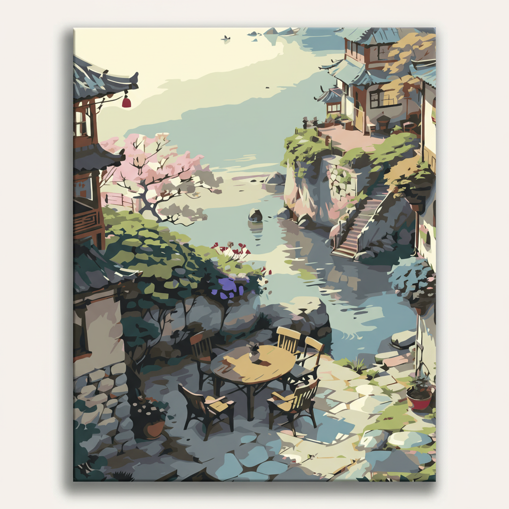 Japanese Village Scene | Paint By Numbers Kit