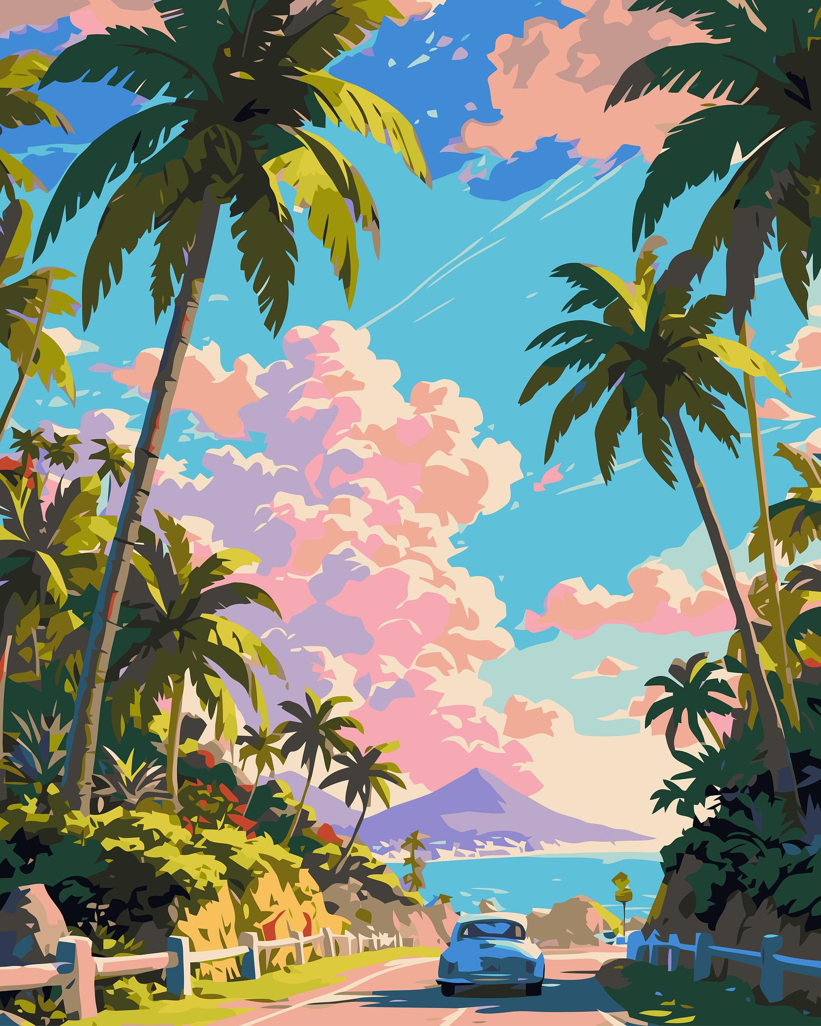 Tropical Paradise Drive | Paint By Numbers Kit