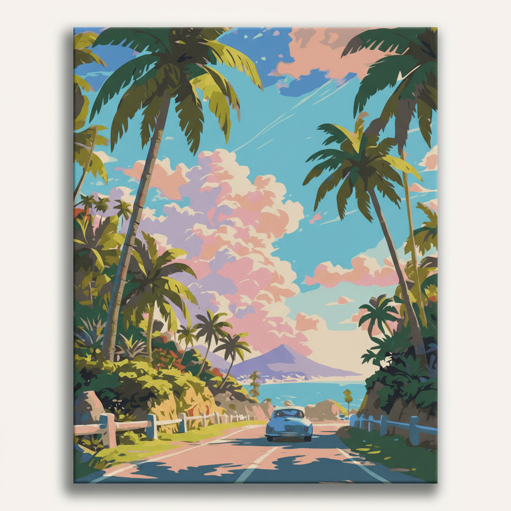 Tropical Paradise Drive | Paint By Numbers Kit