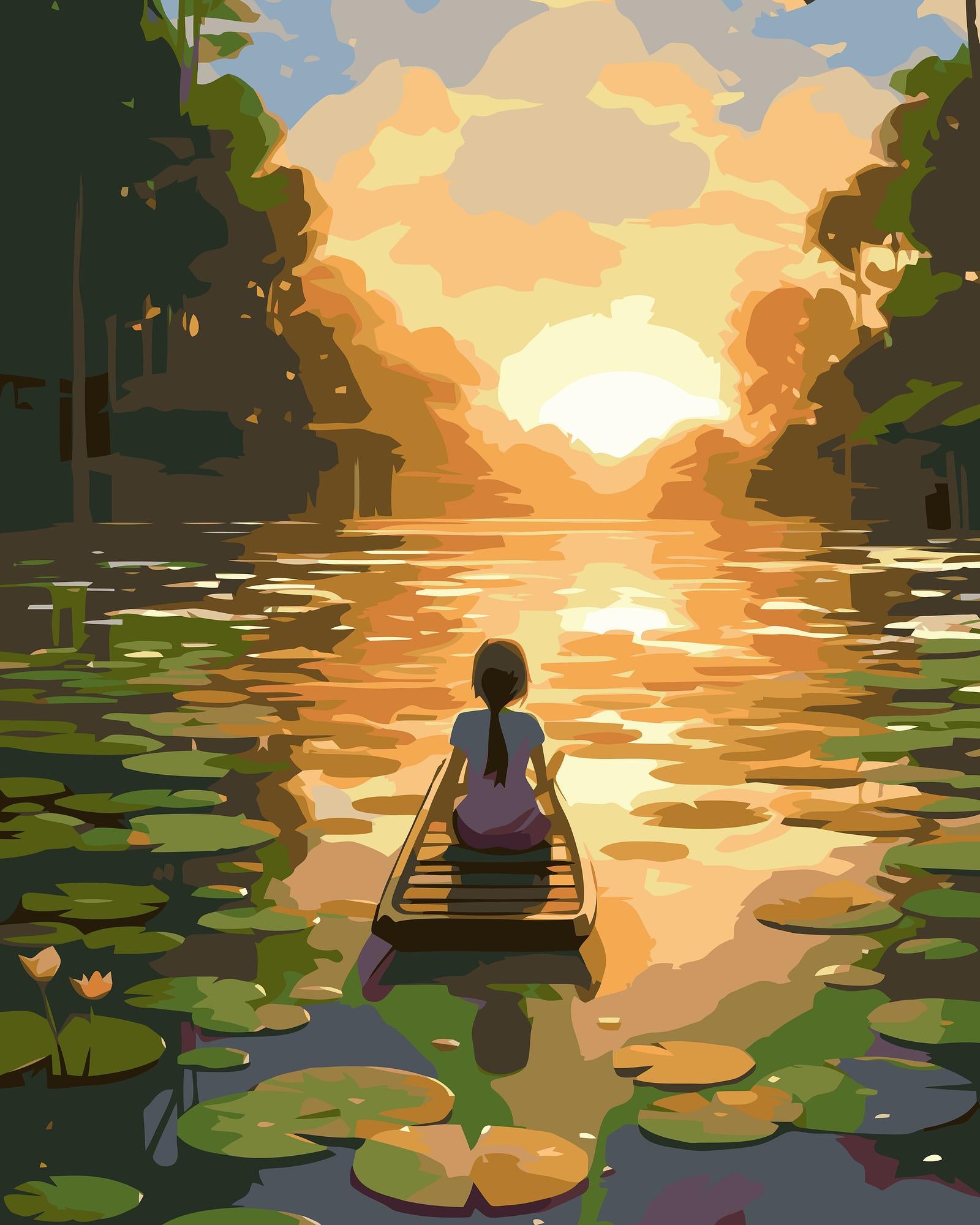 Sunset Lake Reflection | Paint By Numbers Kit
