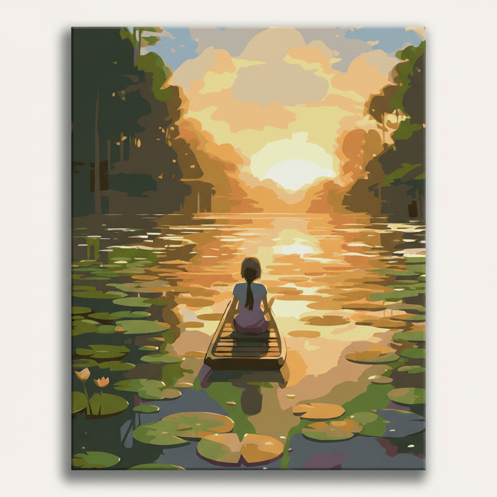 Sunset Lake Reflection | Paint By Numbers Kit