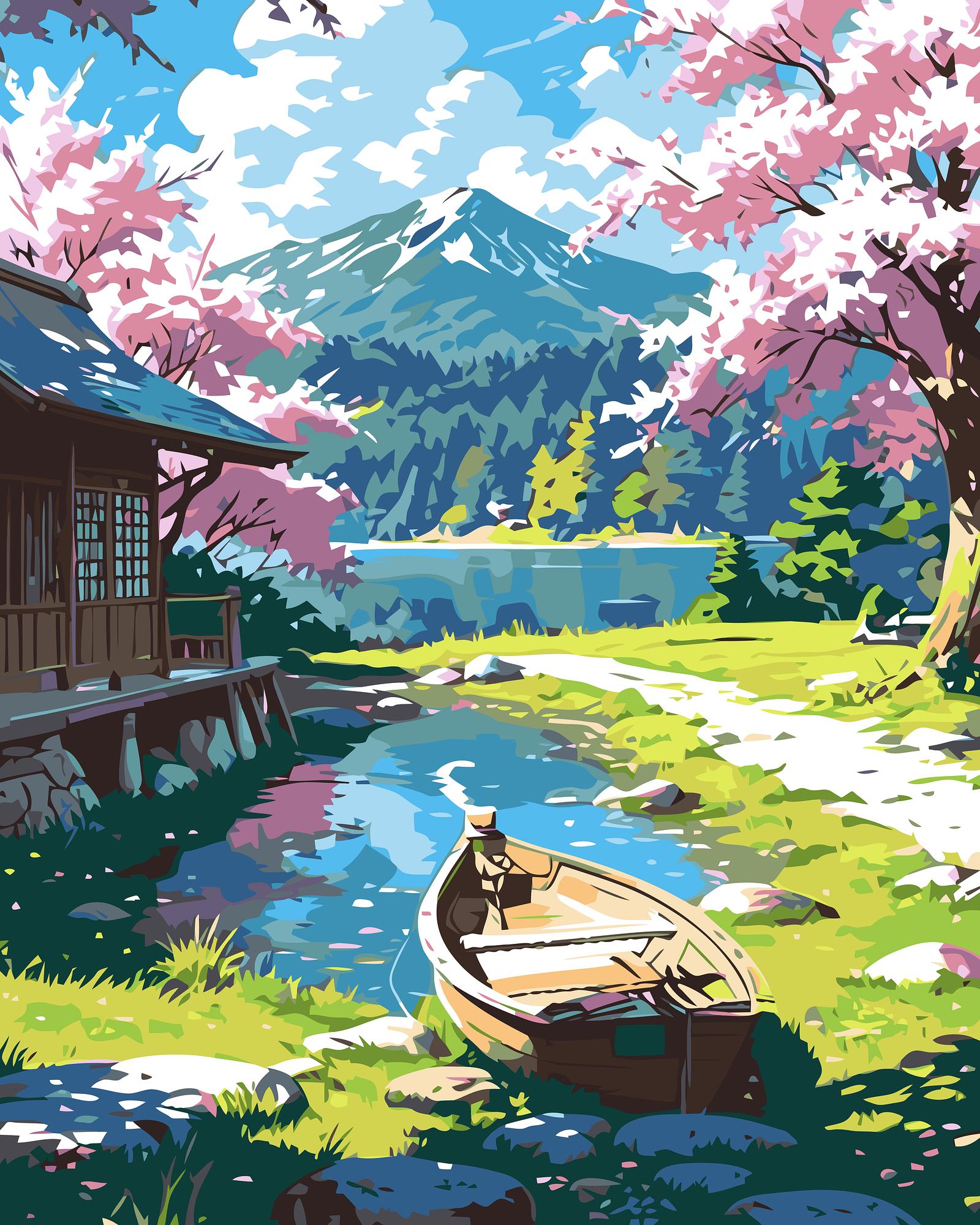 Japanese Garden Sakura | Paint By Numbers Kit