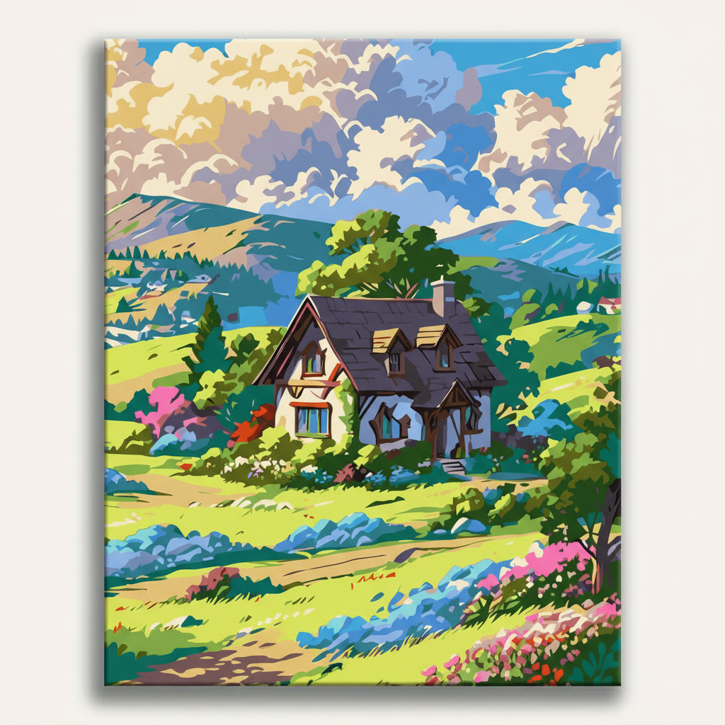 Mountain Cottage Kit | Paint By Numbers Kit