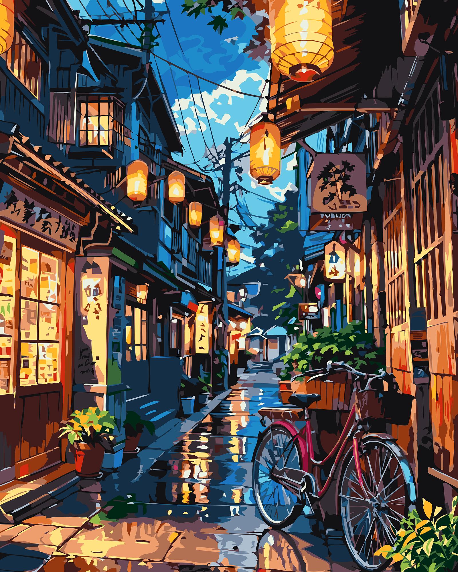 Japanese Alley Scene | Paint By Numbers Kit