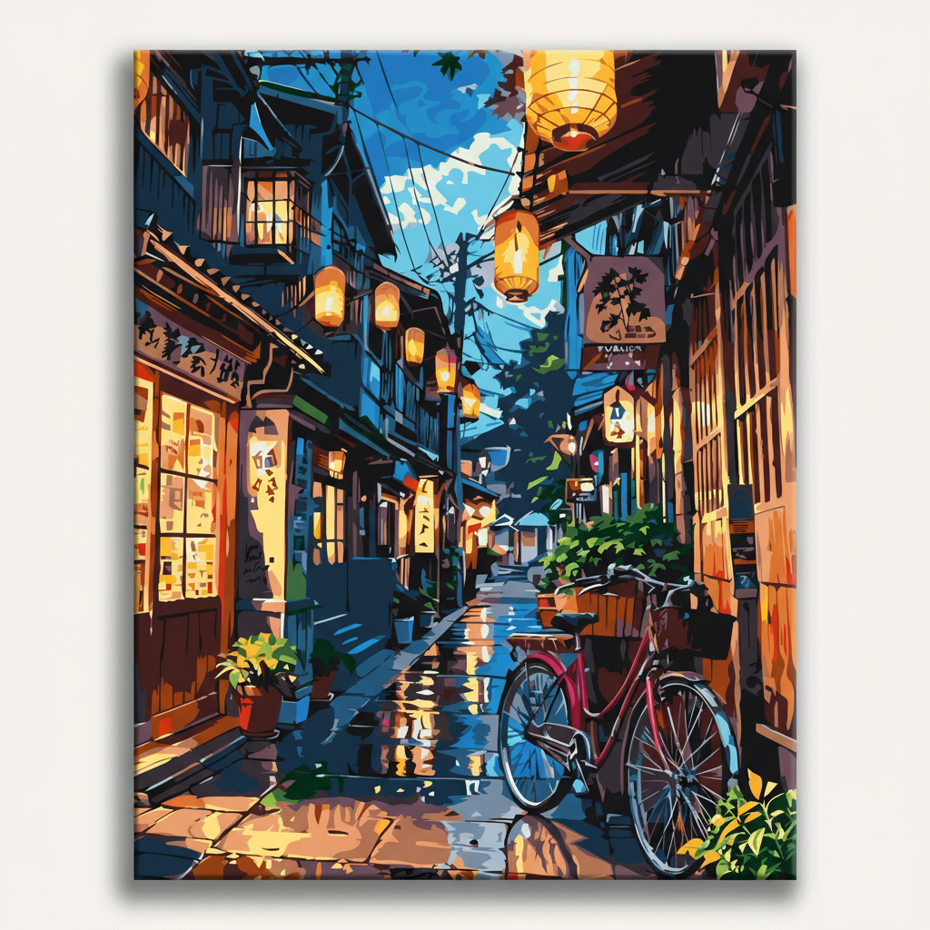 Japanese Alley Scene | Paint By Numbers Kit