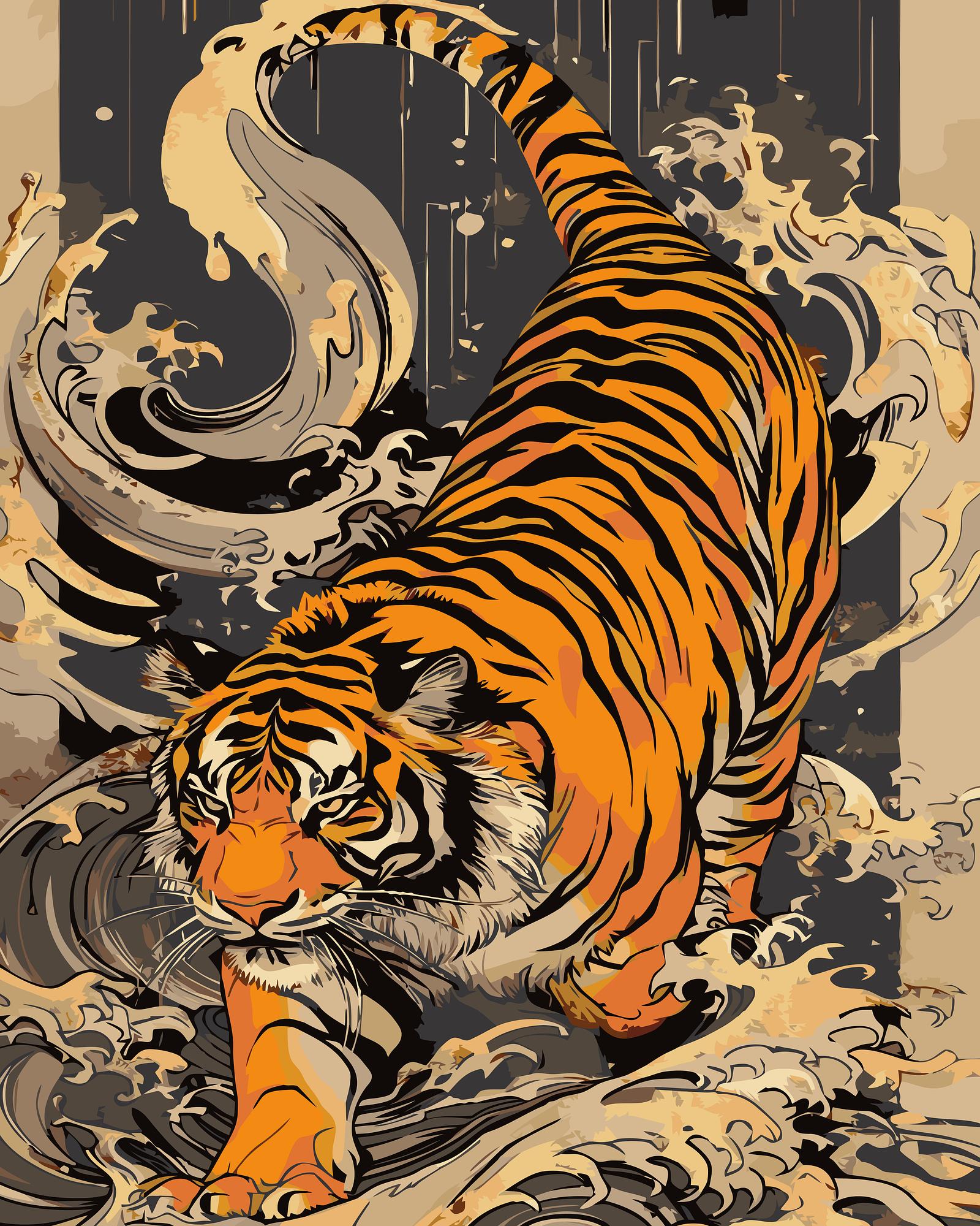 Tiger Storm Painting | Paint By Numbers Kit