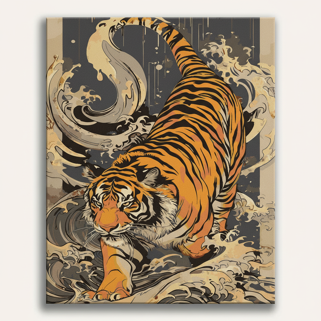 Tiger Storm Painting | Paint By Numbers Kit